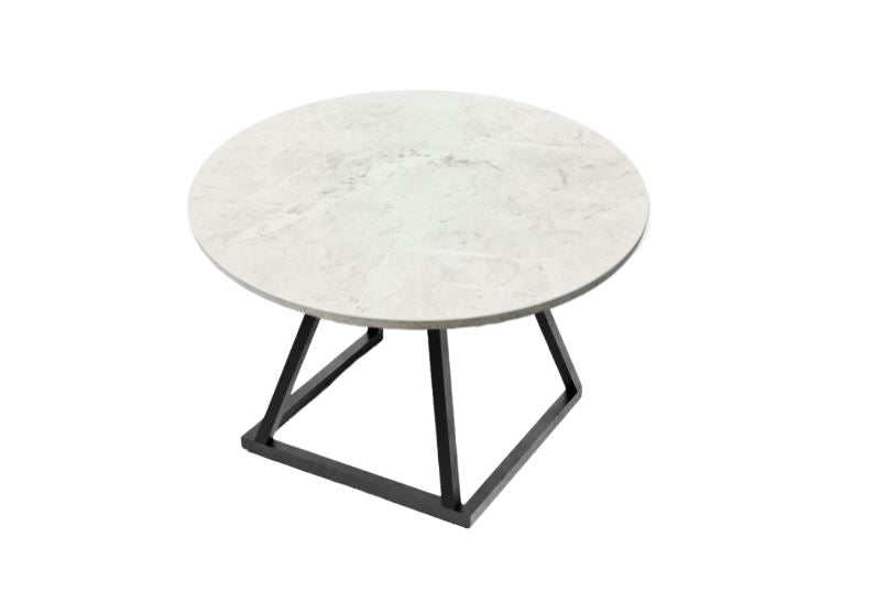 Linea Coffee Table (Black Frame with White Marble Top)